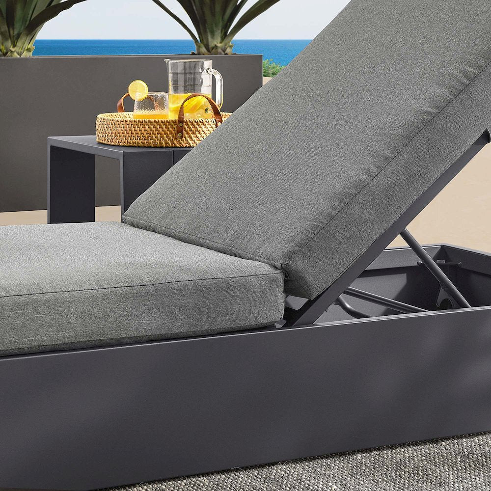 Tahoe Outdoor Patio Powder-Coated Aluminum Chaise Lounge Chair