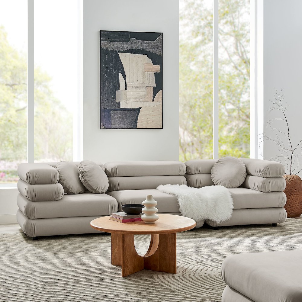 Jubilee 3-Piece Modular Performance Velvet Sectional Sofa