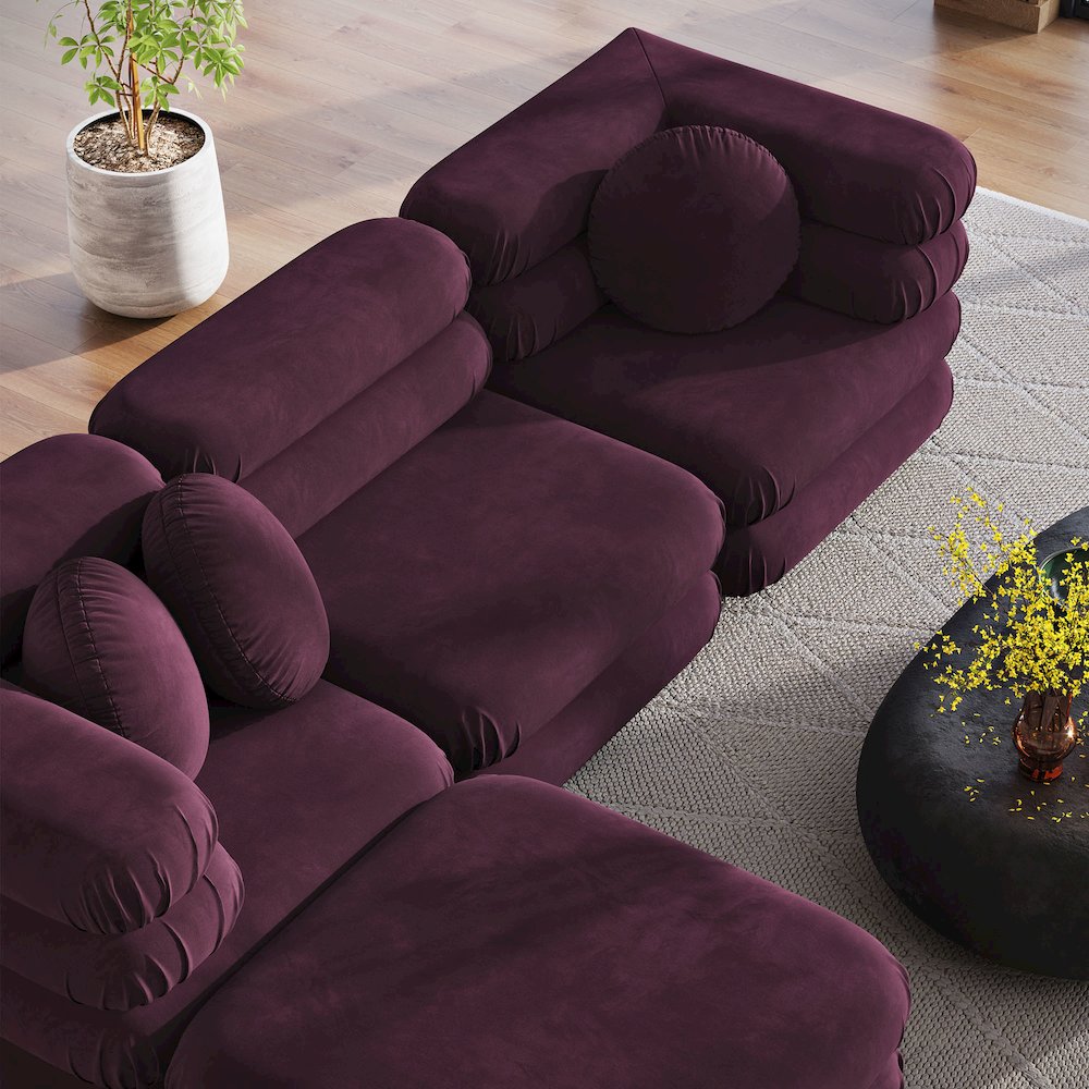 Jubilee 4-Piece Modular Performance Velvet Sectional Sofa