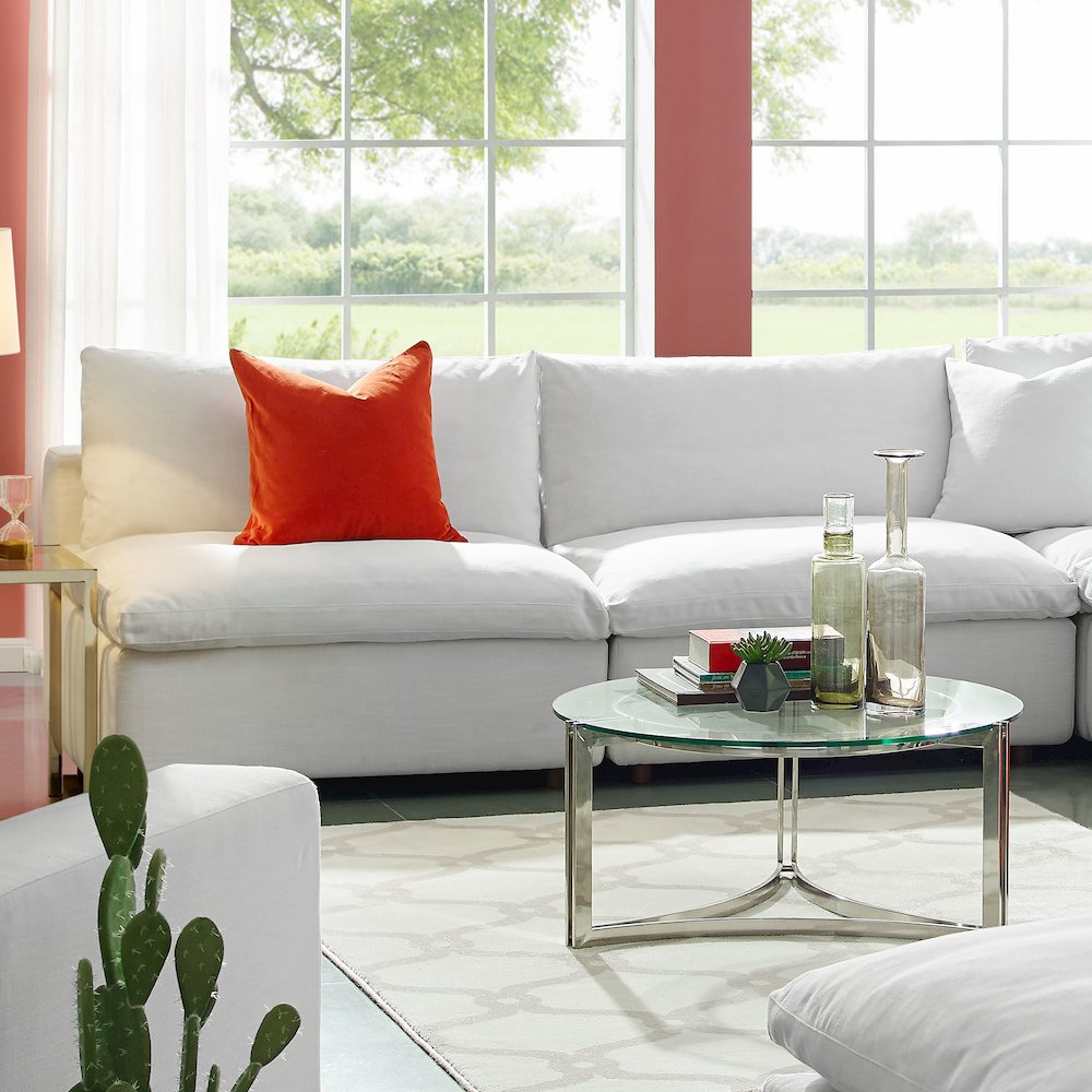 Commix Down Filled Overstuffed 2-Piece Armless Sectional Loveseat