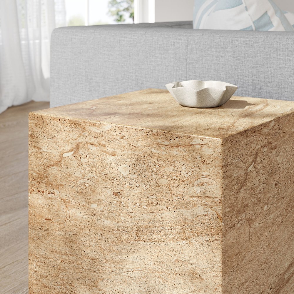 Jordana Square Plinth Indoor - Outdoor Patio Concrete Side Table