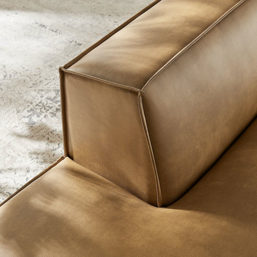 Restore Vegan Leather Left-Facing Armless Modular Chaise