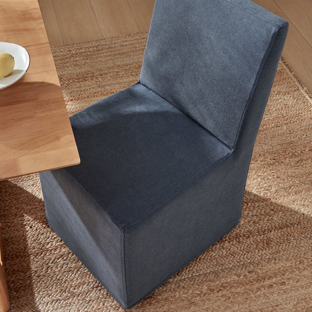 Tessera Upholstered Linen-Blend Slipcovered Dining Chair
