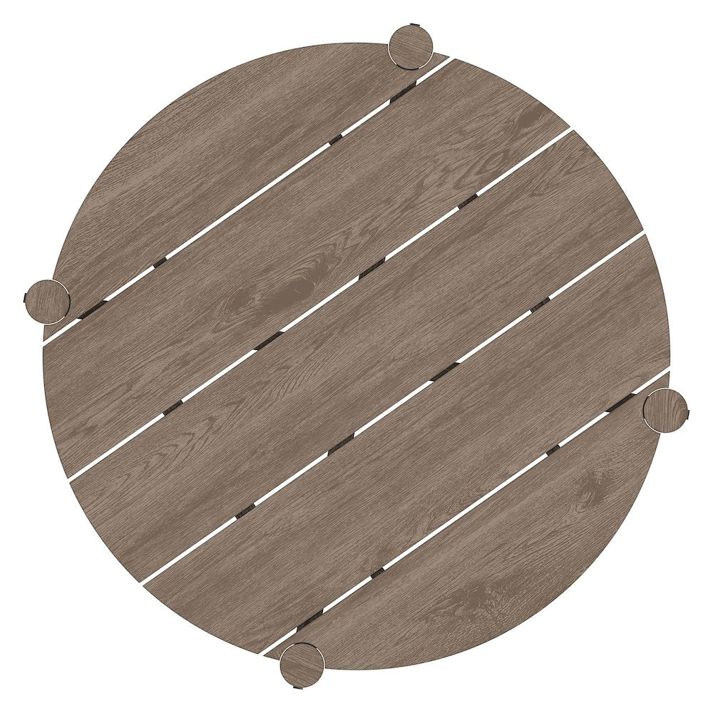 Eleni Round 35 Inch Outdoor Patio Teak Wood Round Bar Table