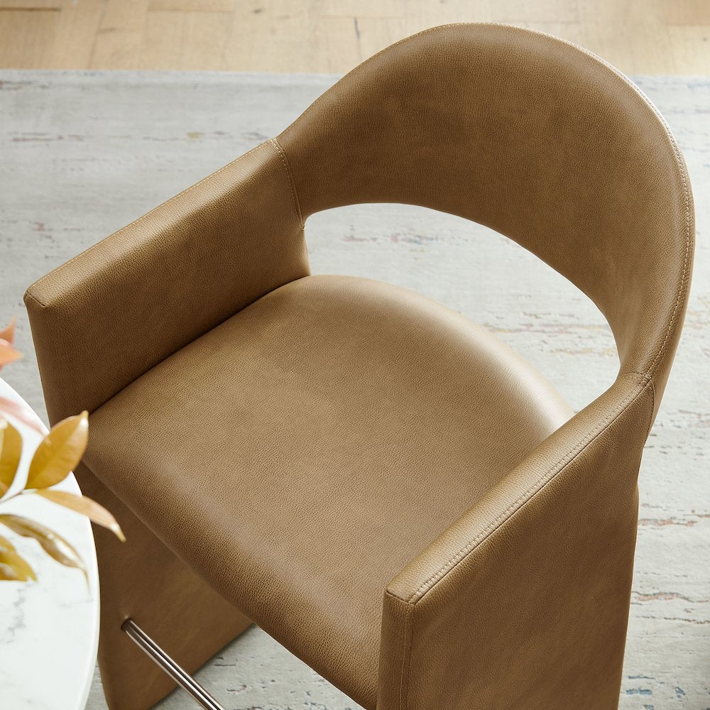 Talia 41 Inch Vegan Leather Bar Stool