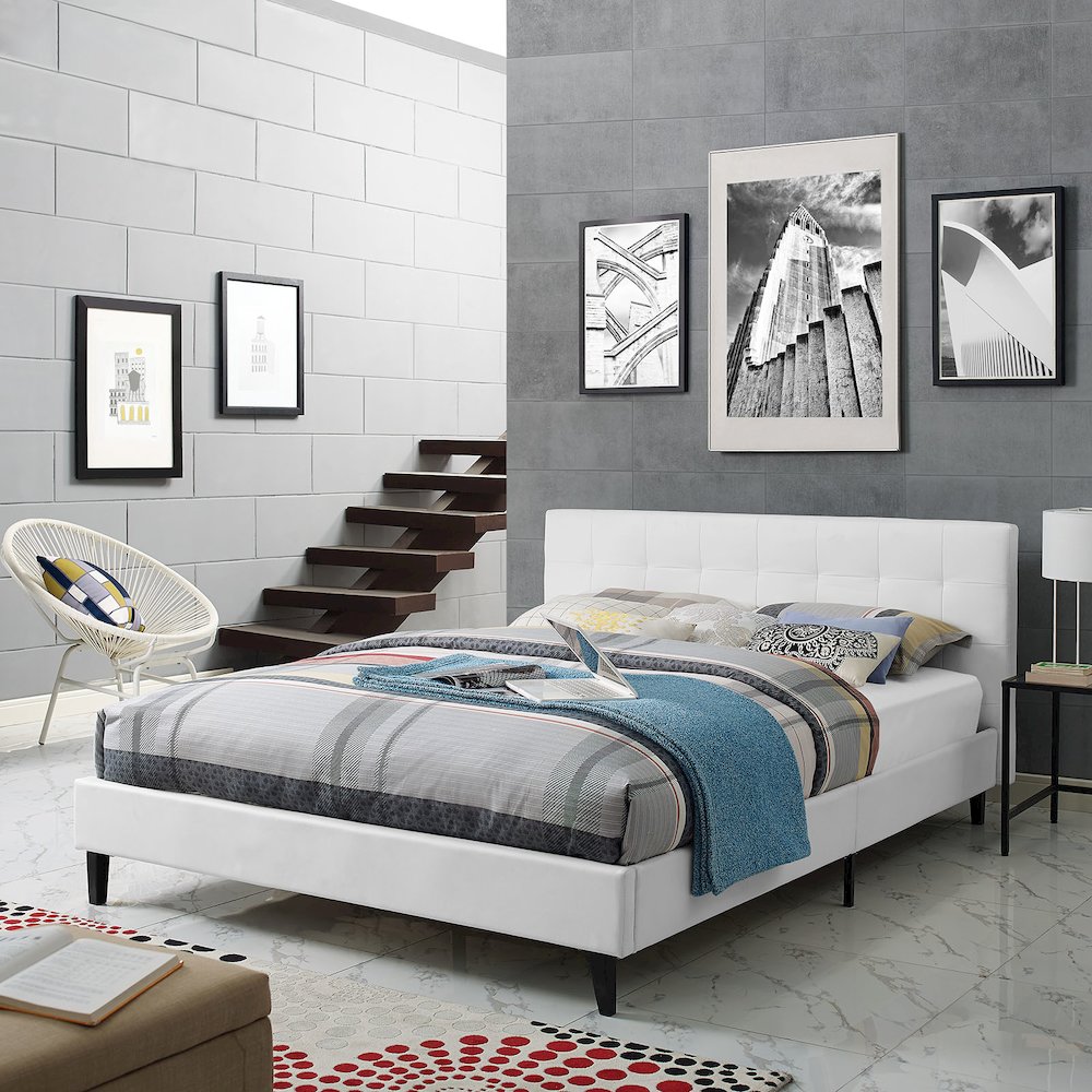 Linnea Faux Leather Queen Bed