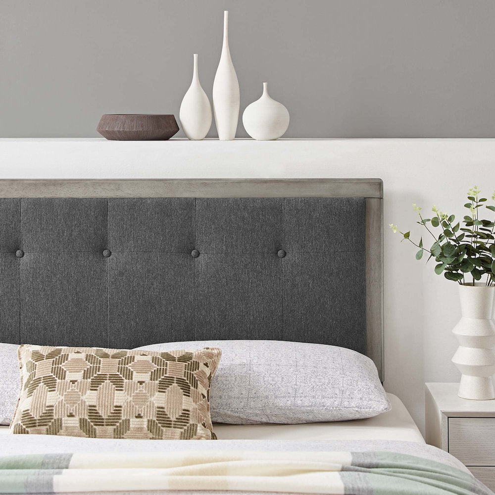 Draper Tufted Fabric and Wood Queen Headboard