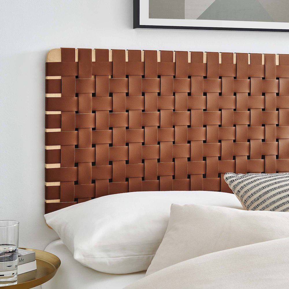 Sparta Weave Vegan Leather Full Headboard
