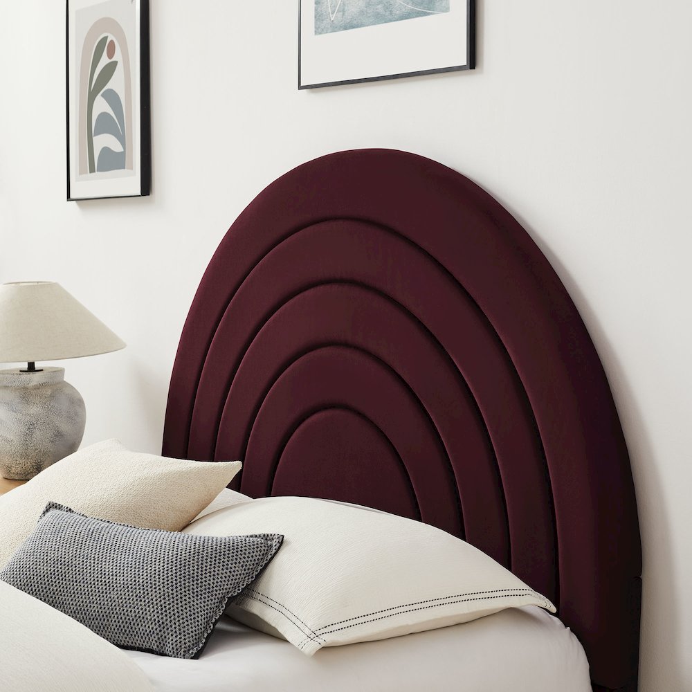 Solana Arched Performance Velvet Queen Platform Bed