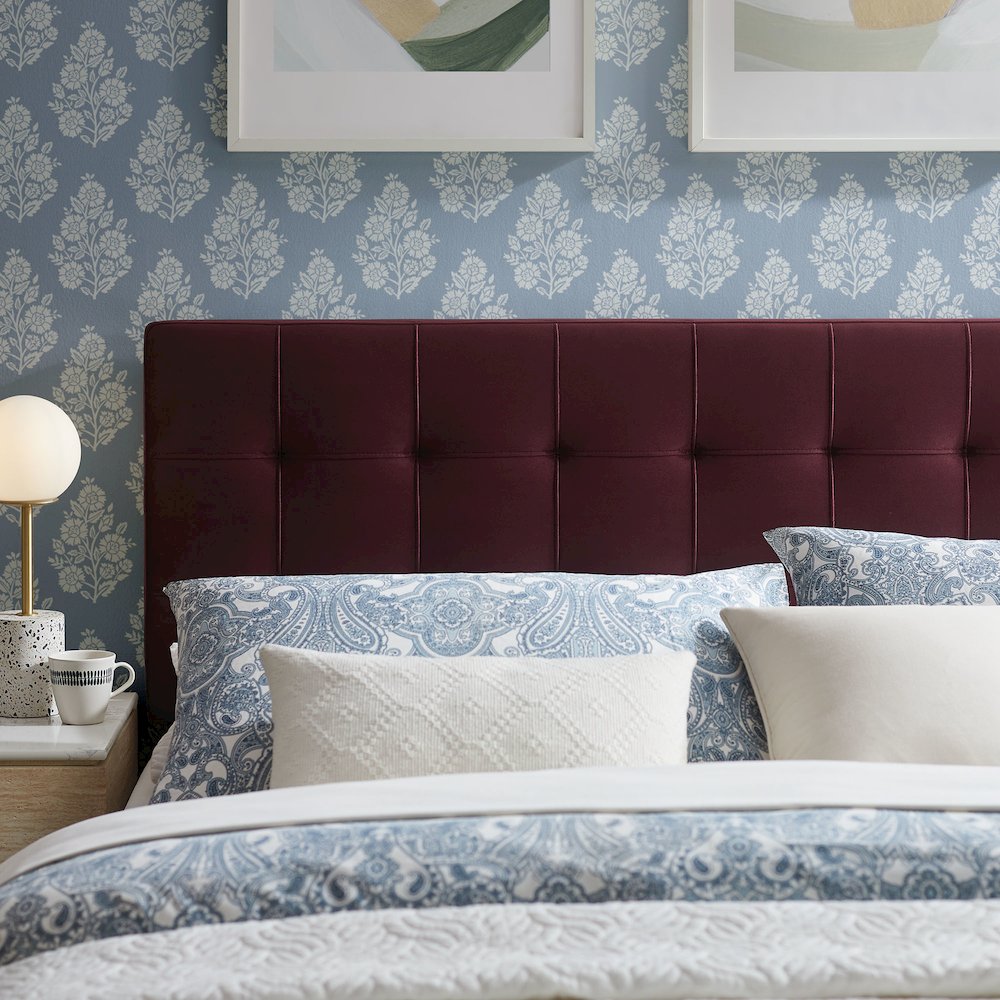 Lily Stain-Resistant Performance Velvet King Size Headboard