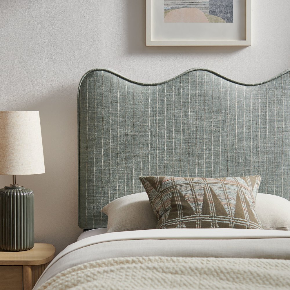 Athena Striped Fabric Upholstered Twin Size Headboard