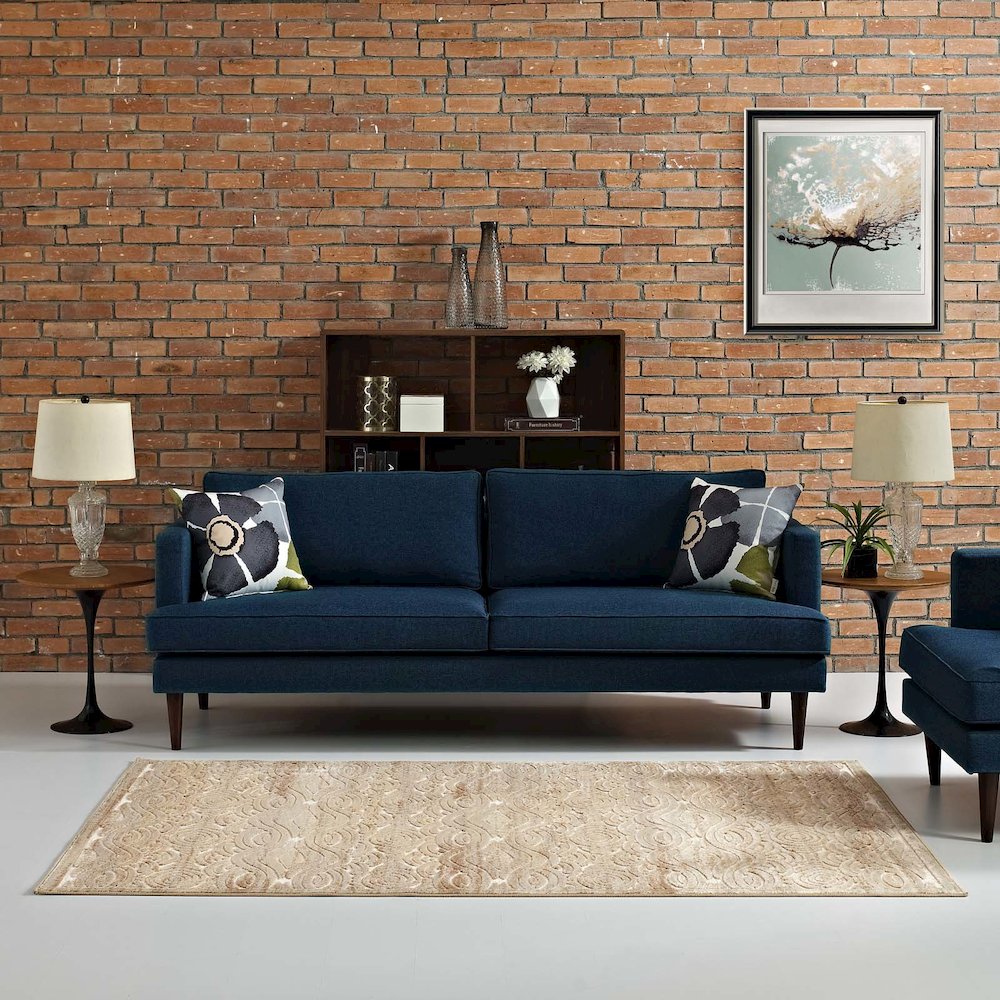 Kennocha Rustic Vintage Abstract Waves 5x8 Area Rug