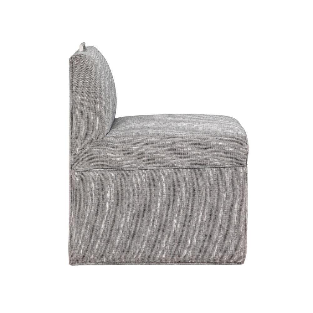 Delray Modern Upholstered Castered Chair in Ashen Grey