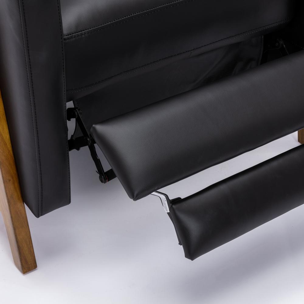 Reed Leather Push Back Recliner - Black