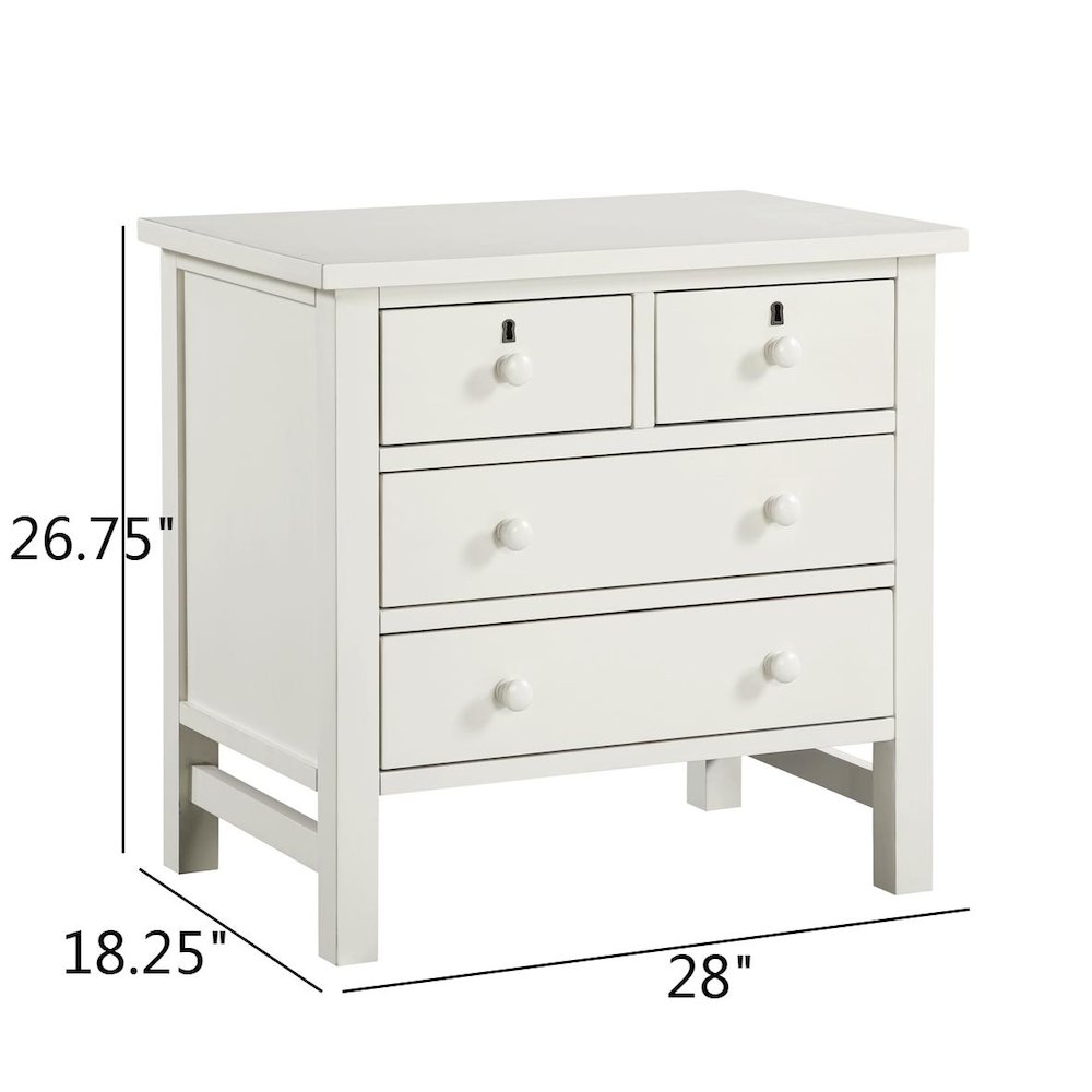 Greenwich 4-drawer Storage Nightstand - Antique White