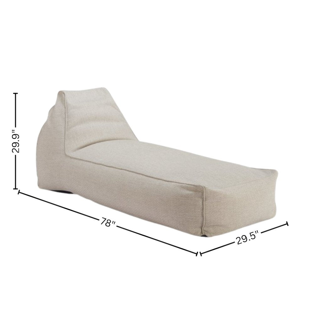 Beige Outdoor Bean Bag Chair Lounger, Modern Waterproof Patio Seat