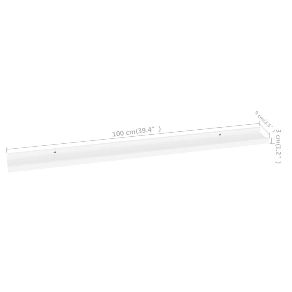 Wall Shelf Set of 2 White MDF Medium Wall mounting Wall Shelf