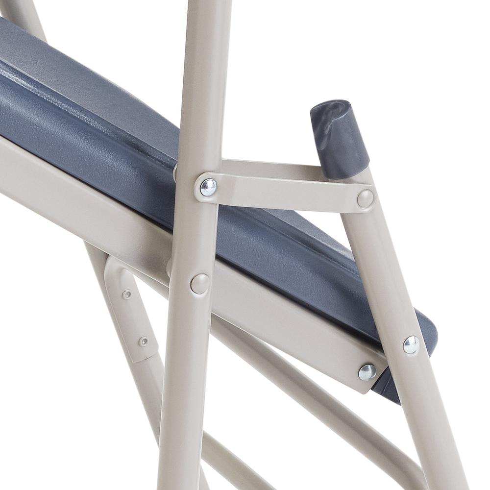 NPS® 1100 Series Deluxe Fan Back With Triple Brace Double Hinge Folding Chair, Dark Blue (Pack of 4)