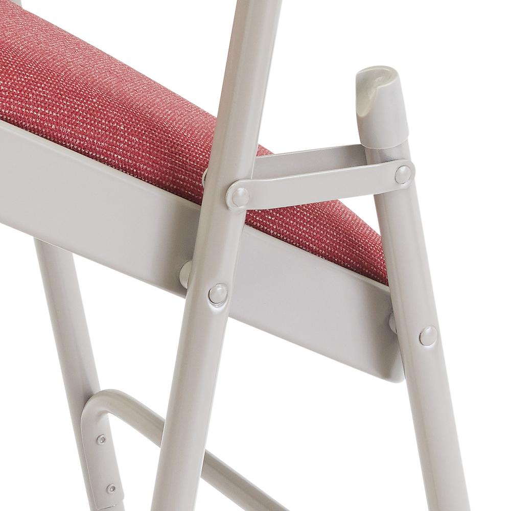 NPS® 2200 Series Deluxe Fabric Upholstered Double Hinge Premium Folding Chair, Majestic Cabernet (Pack of 4)
