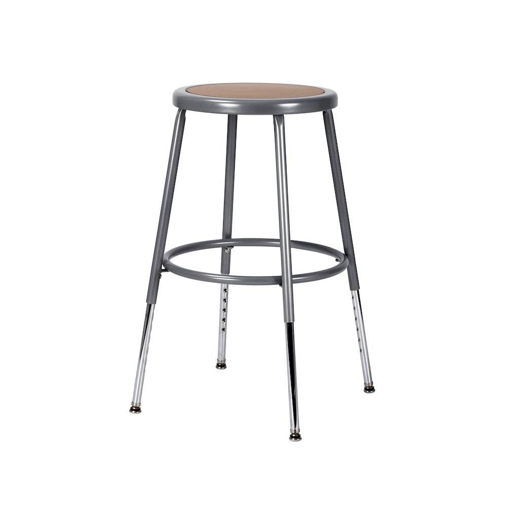 18.5 -26.5" Height Adjustable Heavy Duty Steel Stool, Grey
