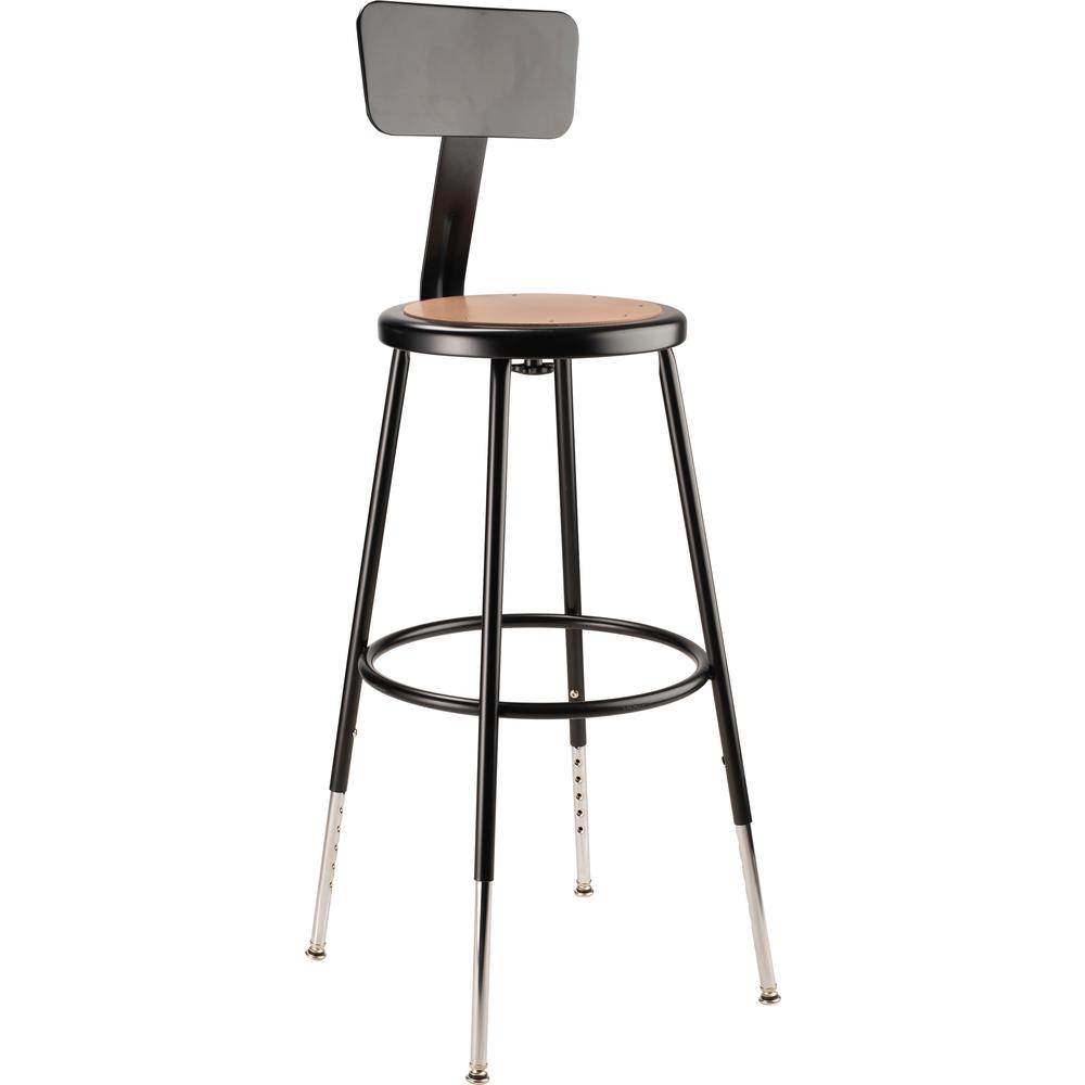 (4 Pack) NPS® 25"-33" Height Adjustable Heavy Duty Steel Stool With Backrest, Black