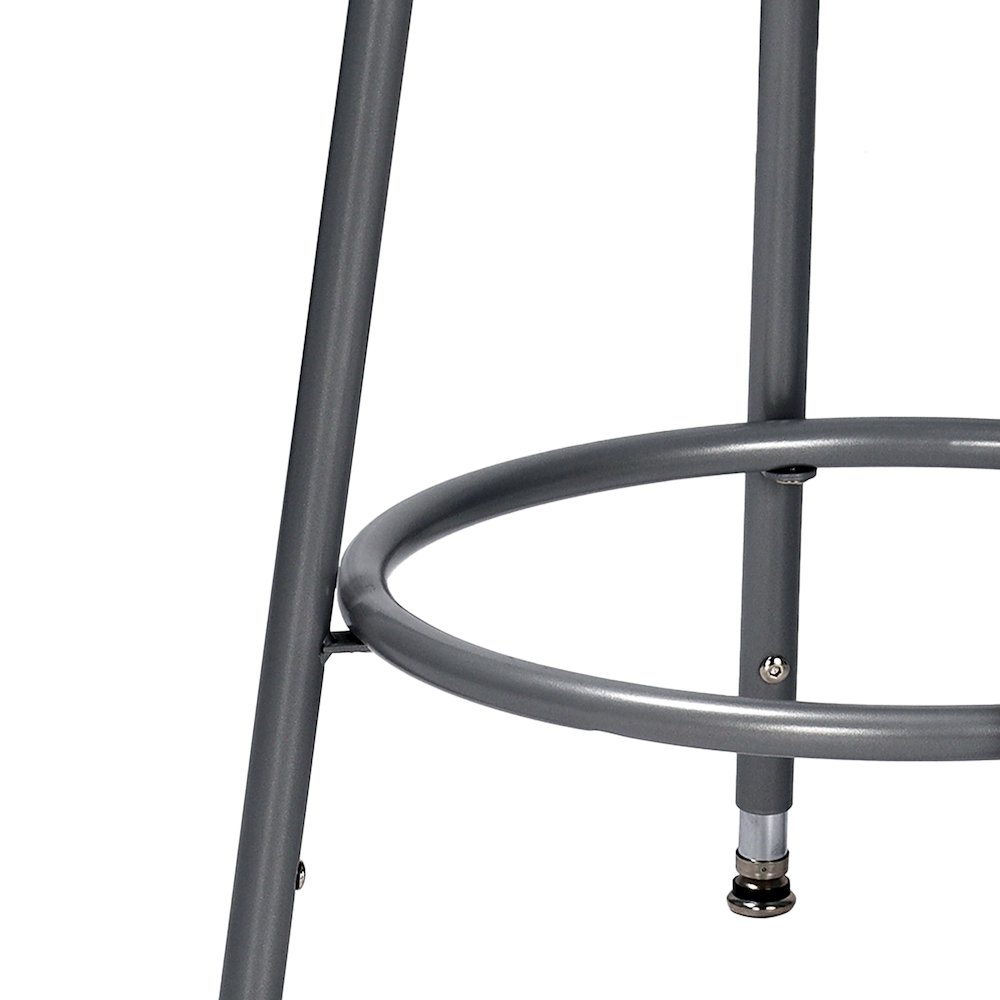 24.5 -32.5" Height Adjustable Heavy Duty Steel Stool, Grey
