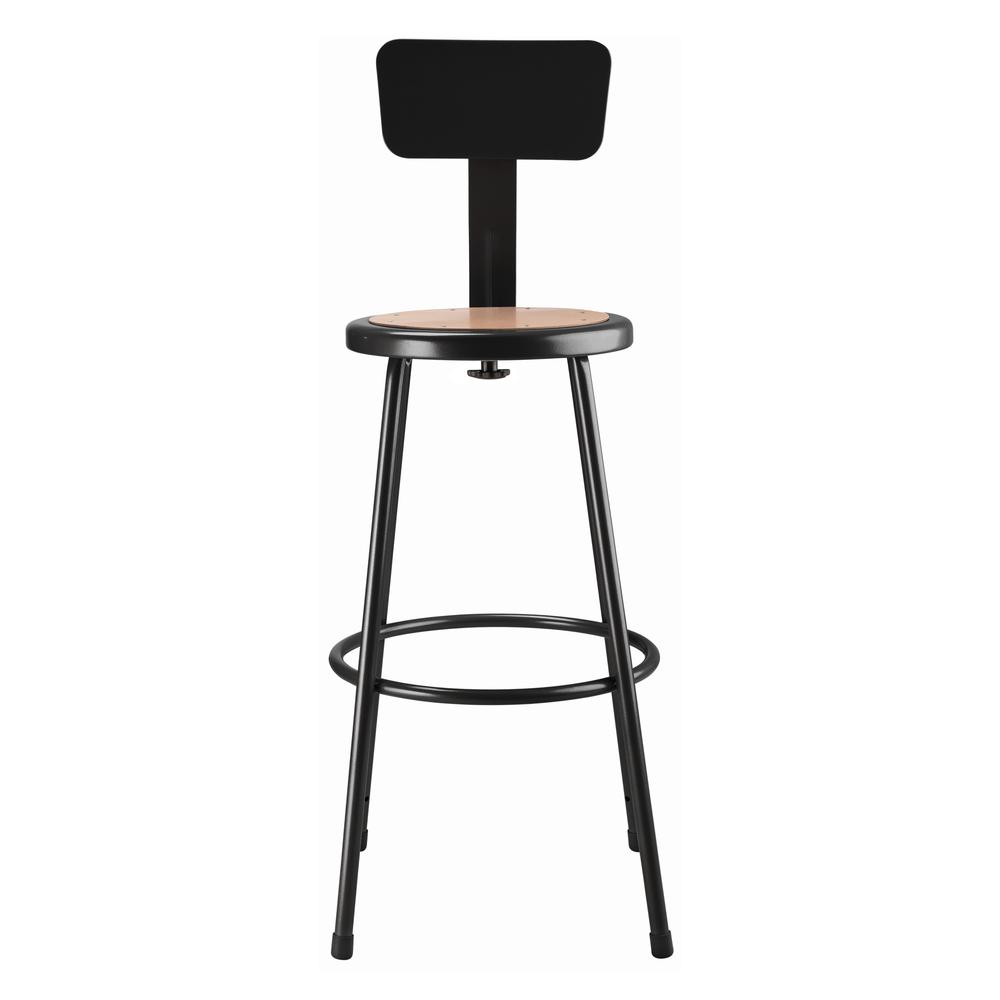 (3 Pack) NPS® 30" Heavy Duty Steel Stool With Backrest, Black