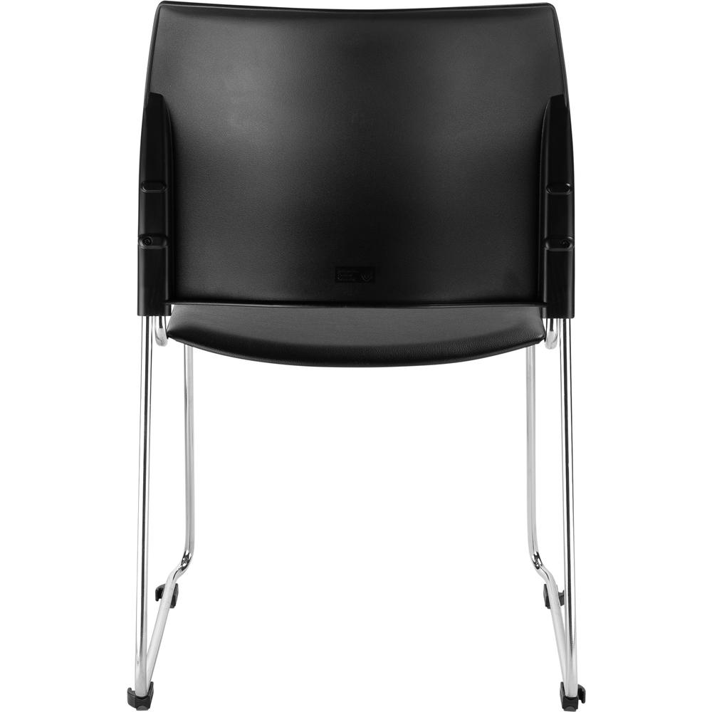 NPS® Cafetorium Plush Vinyl Stack Chair, Black