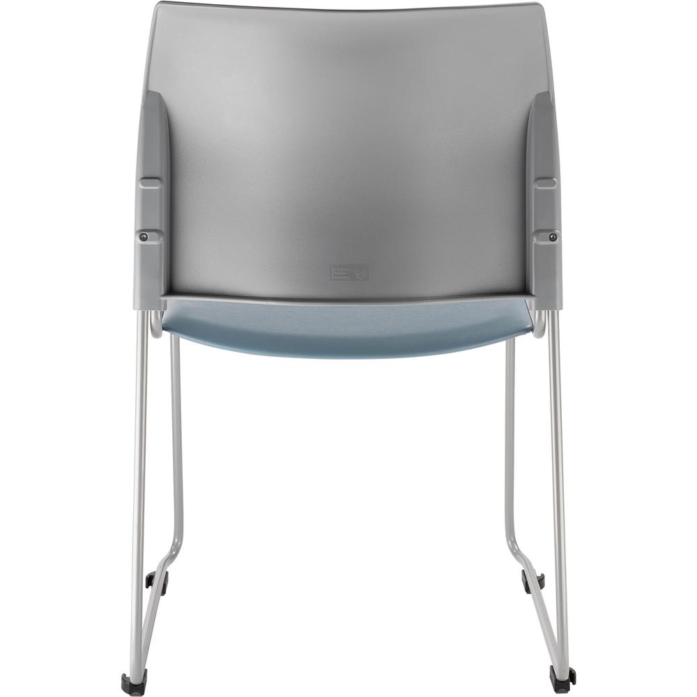 NPS® Cafetorium Plush Vinyl Stack Chair, Blue/Grey