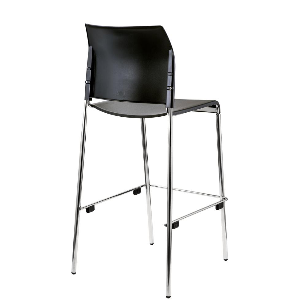 NPS® Cafetorium Bar Stool, Plastic Seat, Black