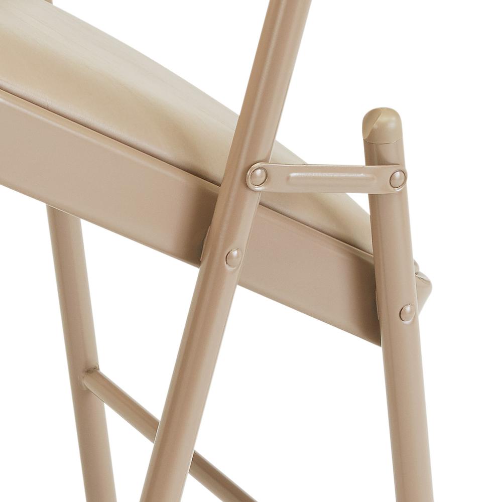 Commercialine® Vinyl Padded Steel Folding Chair, Beige (Pack of 4)