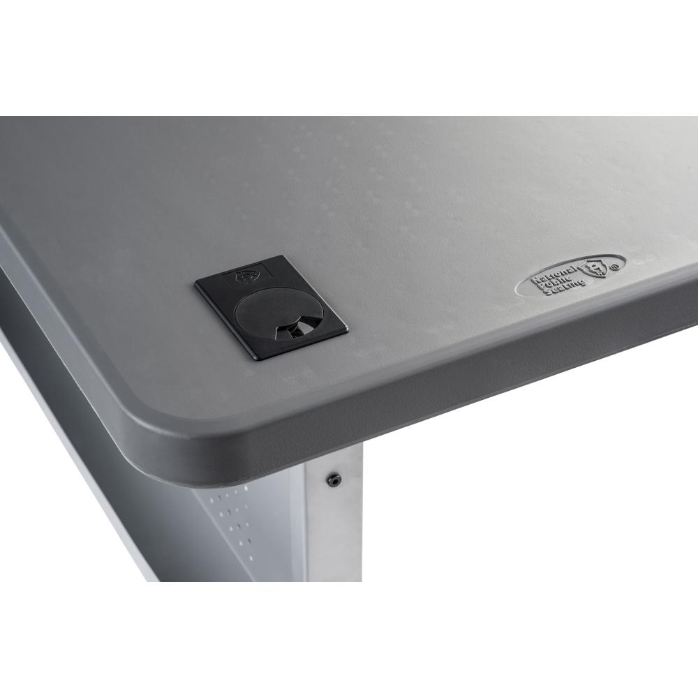 NPS® 24" x 60" Flip-N-Store Training Table, Charcoal Slate