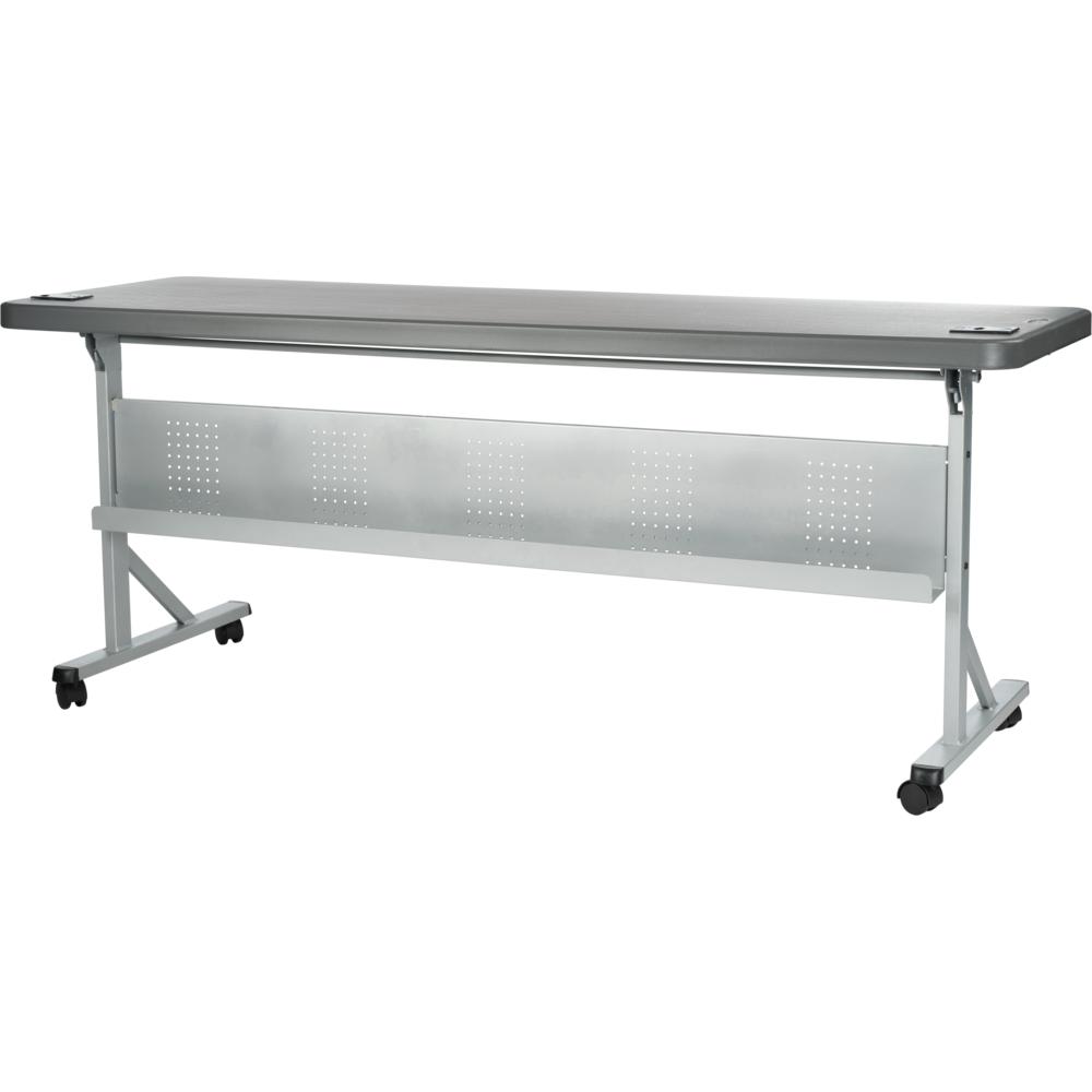 NPS® 24" x 72" Flip-N-Store Training Table, Charcoal Slate
