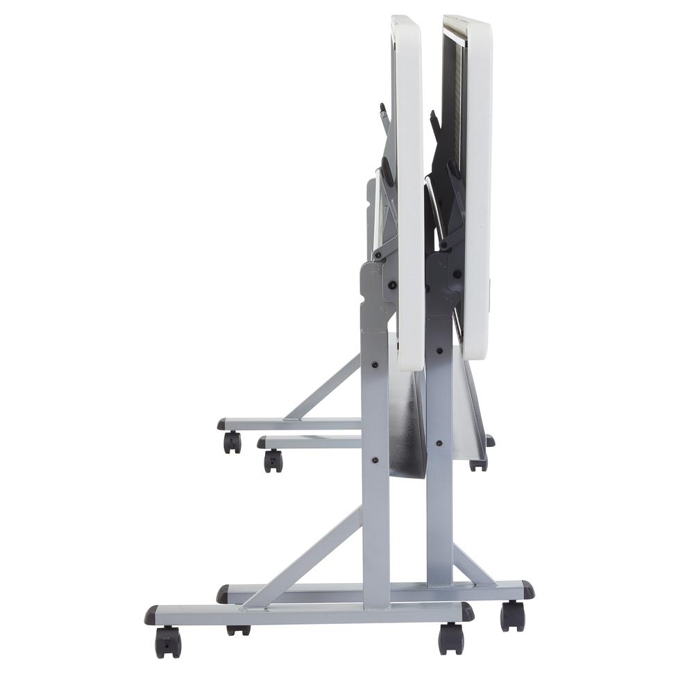 NPS® 24" x 72" Flip-N-Store Training Table, Speckled Grey