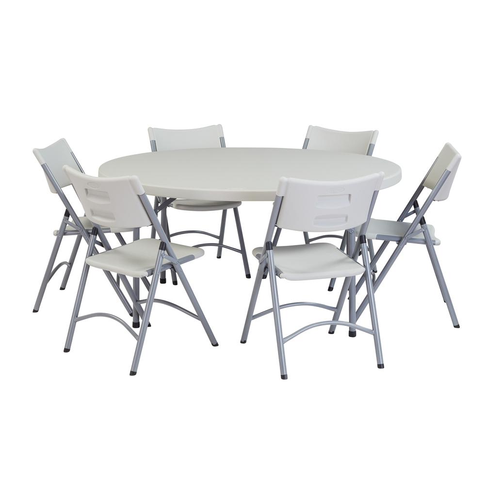 NPS® 60" Heavy Duty Round Folding Table, Speckled Grey