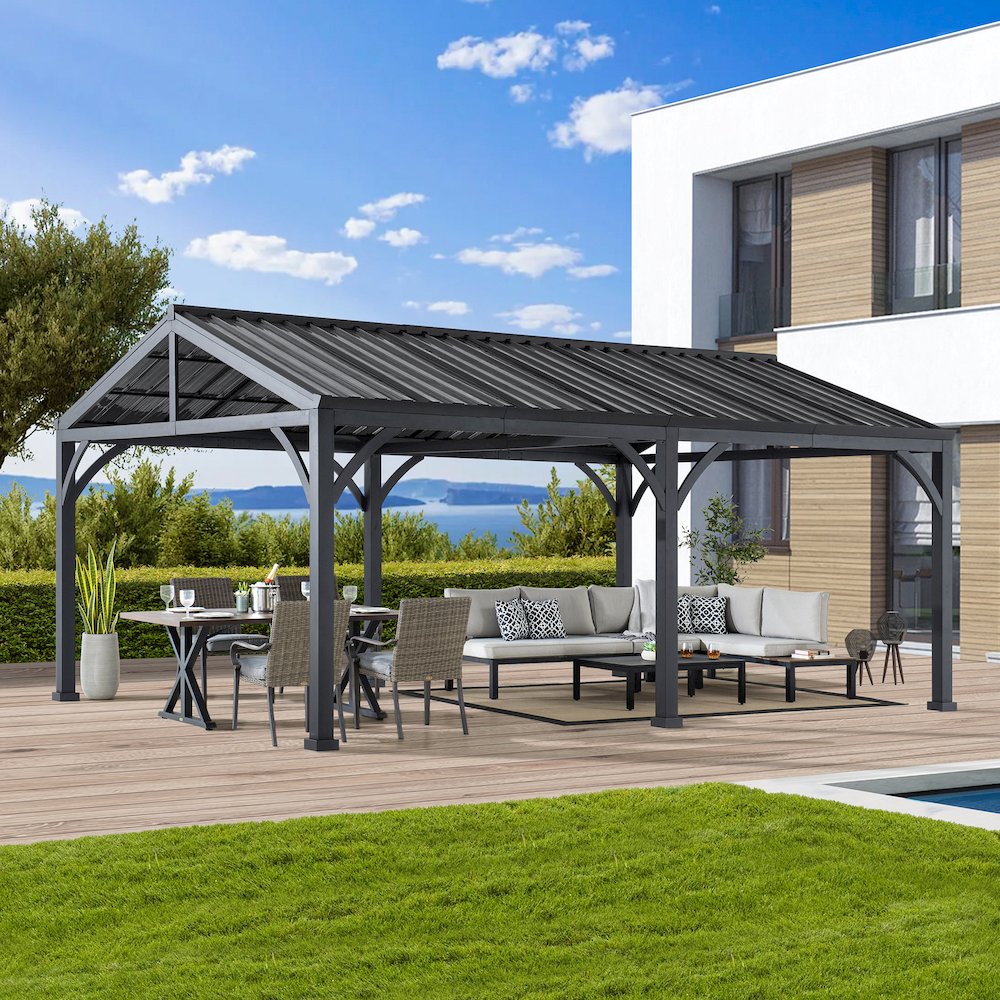 Newville Heavy Duty Outdoor Carport with Polycarbonate Gable Roof