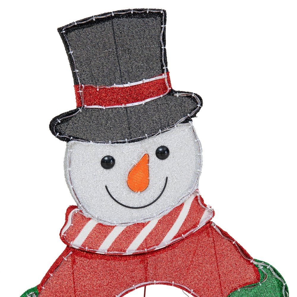 Sunjoy 48" LED Lighted Joyous Snowman Holiday Outdoor Christmas Decoration Set