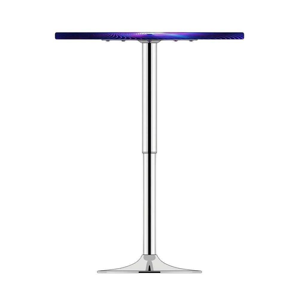 Light Up Adjustable Bar Table with Acrylic and Metal Finish for Modern Bars