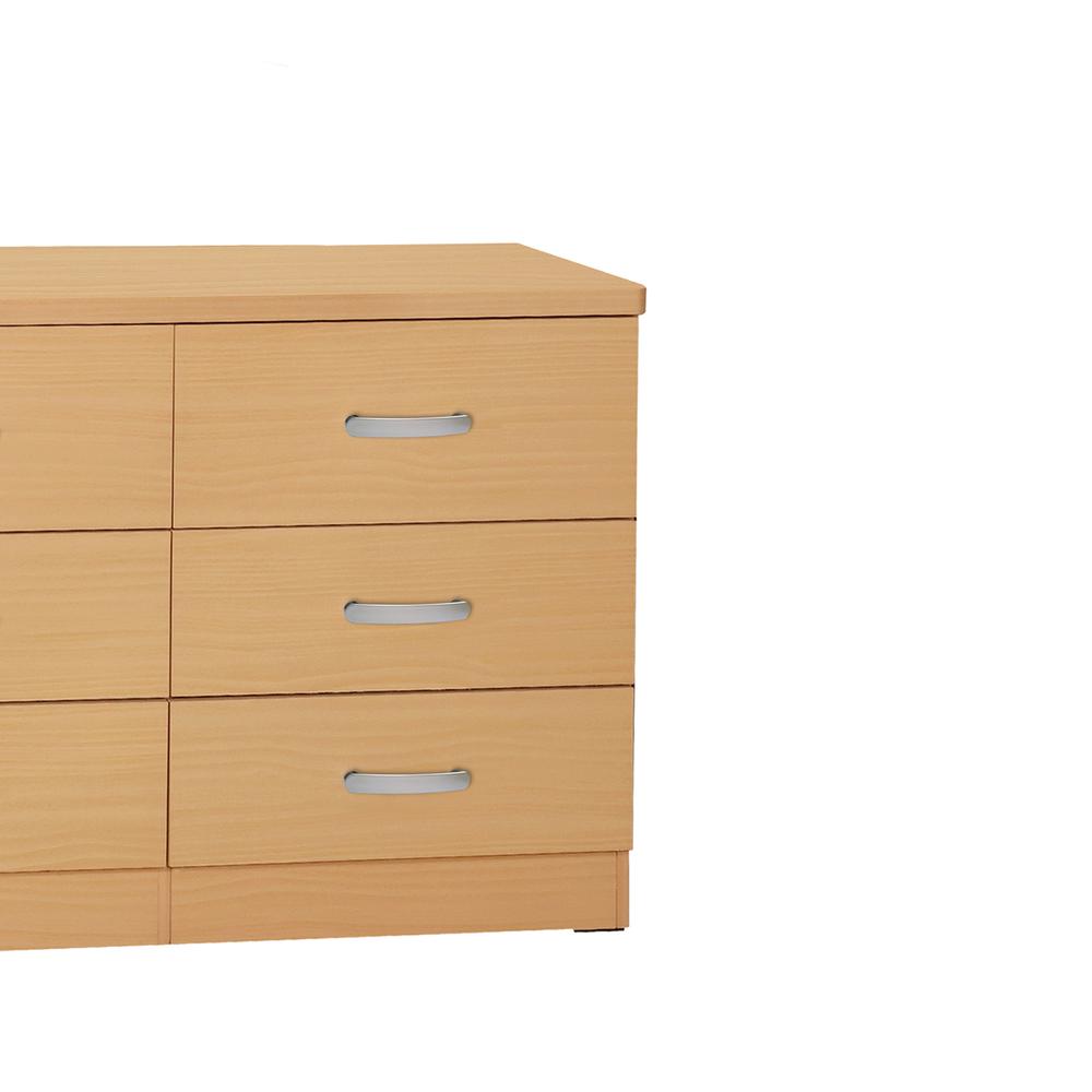 Better Home Products DD & PAM 6 Drawer Engineered Wood Bedroom Dresser in Beech