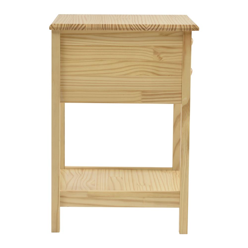 Better Home Products Solid Pine Wood 2 Drawer Nightstand in White & Natural