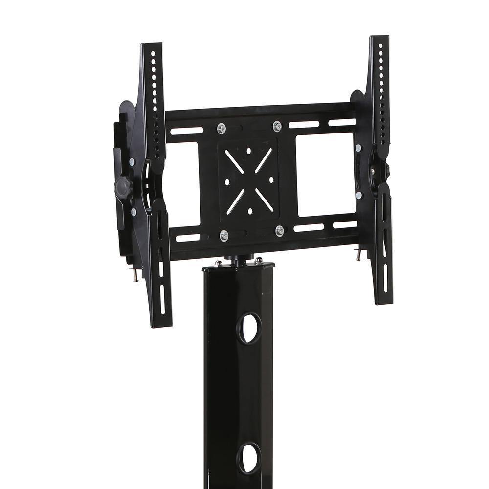 Better Home Products Rosa Swivel Mount Glass TV Stand for 60-inch TV in Black