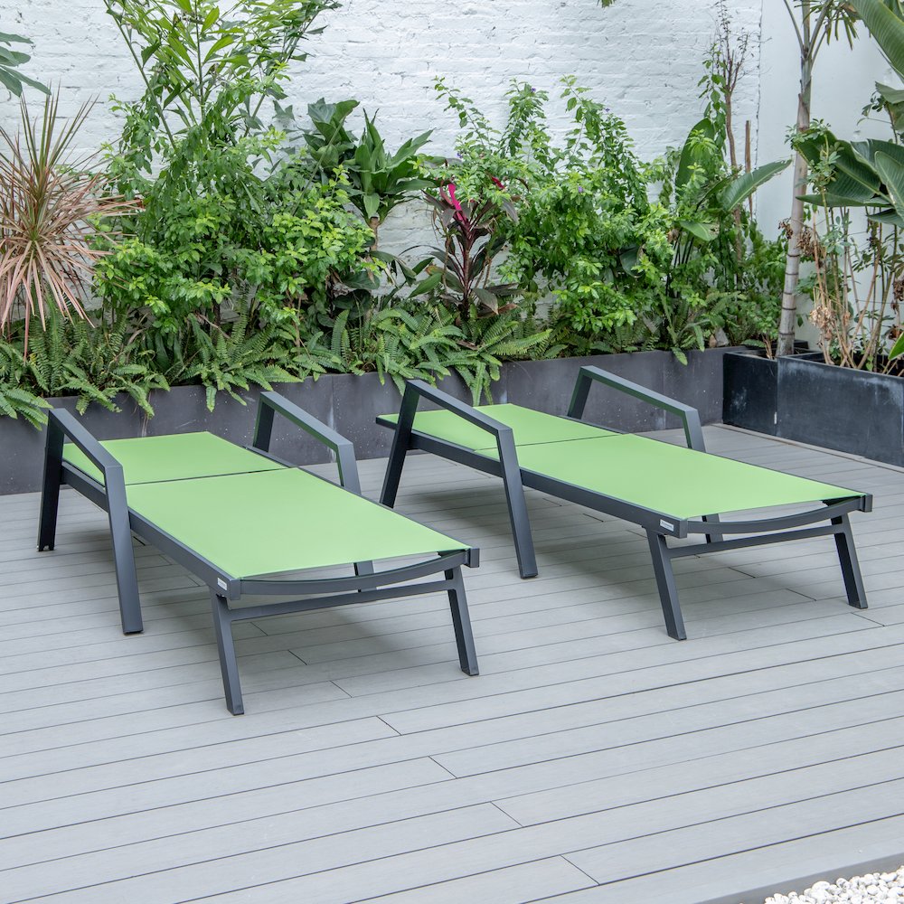 Marlin Patio Chaise Lounge Chair in Green