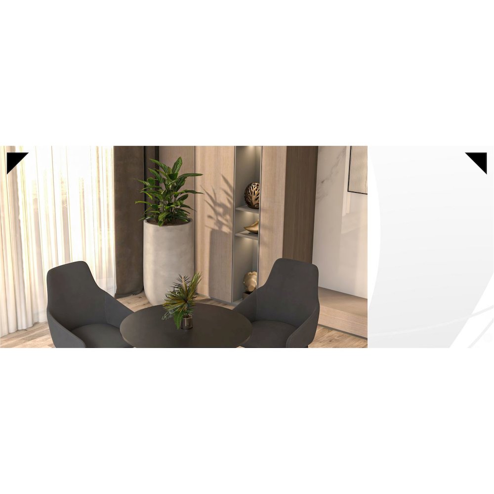 Leisyremod Bristol 24" Round Dining Table Black base with Black top
