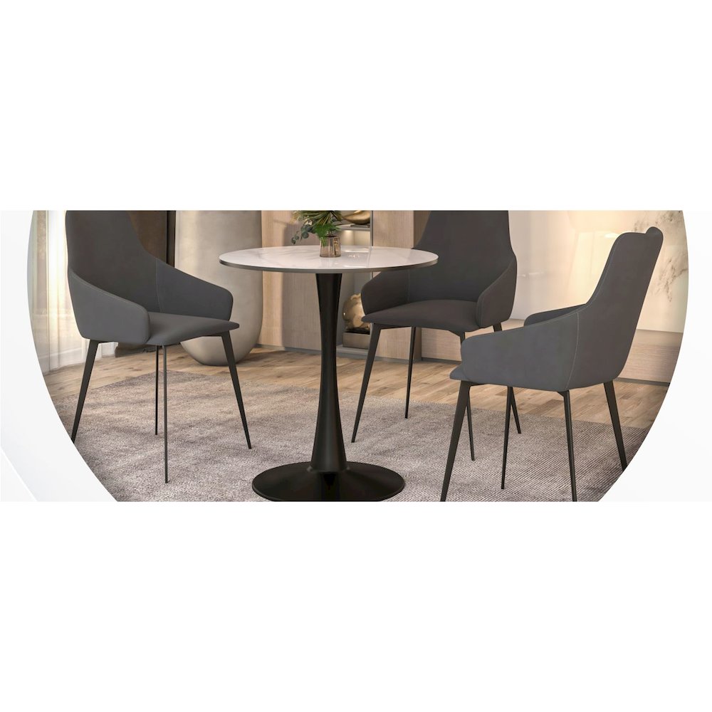Venice Collection Modern Dining Chair In Black