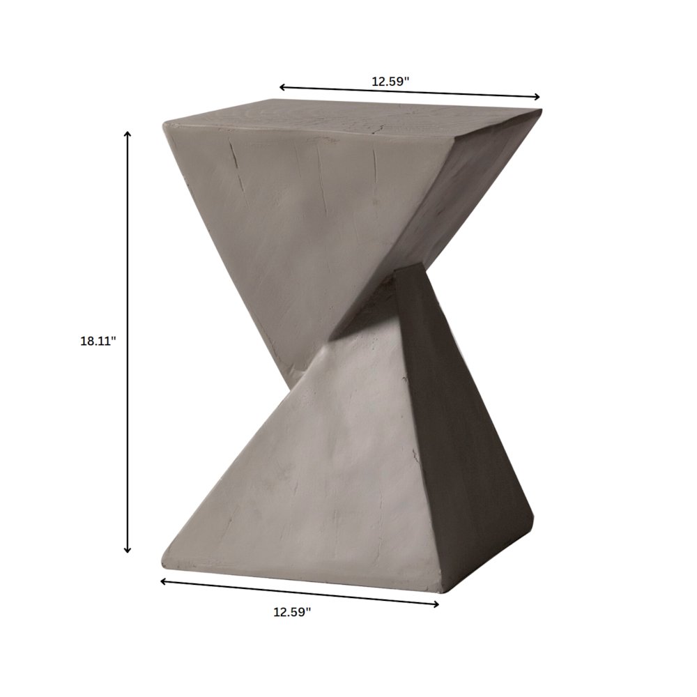 Glint Collection Fiberglass Outdoor Side Table in Grey