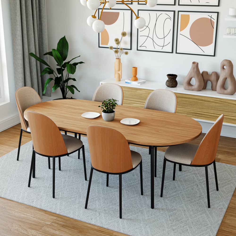 Tule Mid-Century Modern Dining Side Chair Set of 2