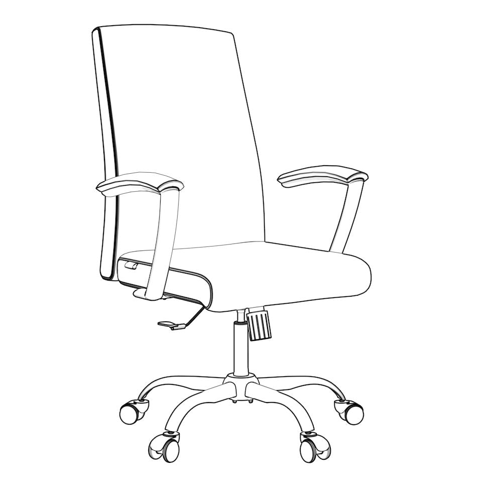 Evander Series Office Chair in Grey Leather