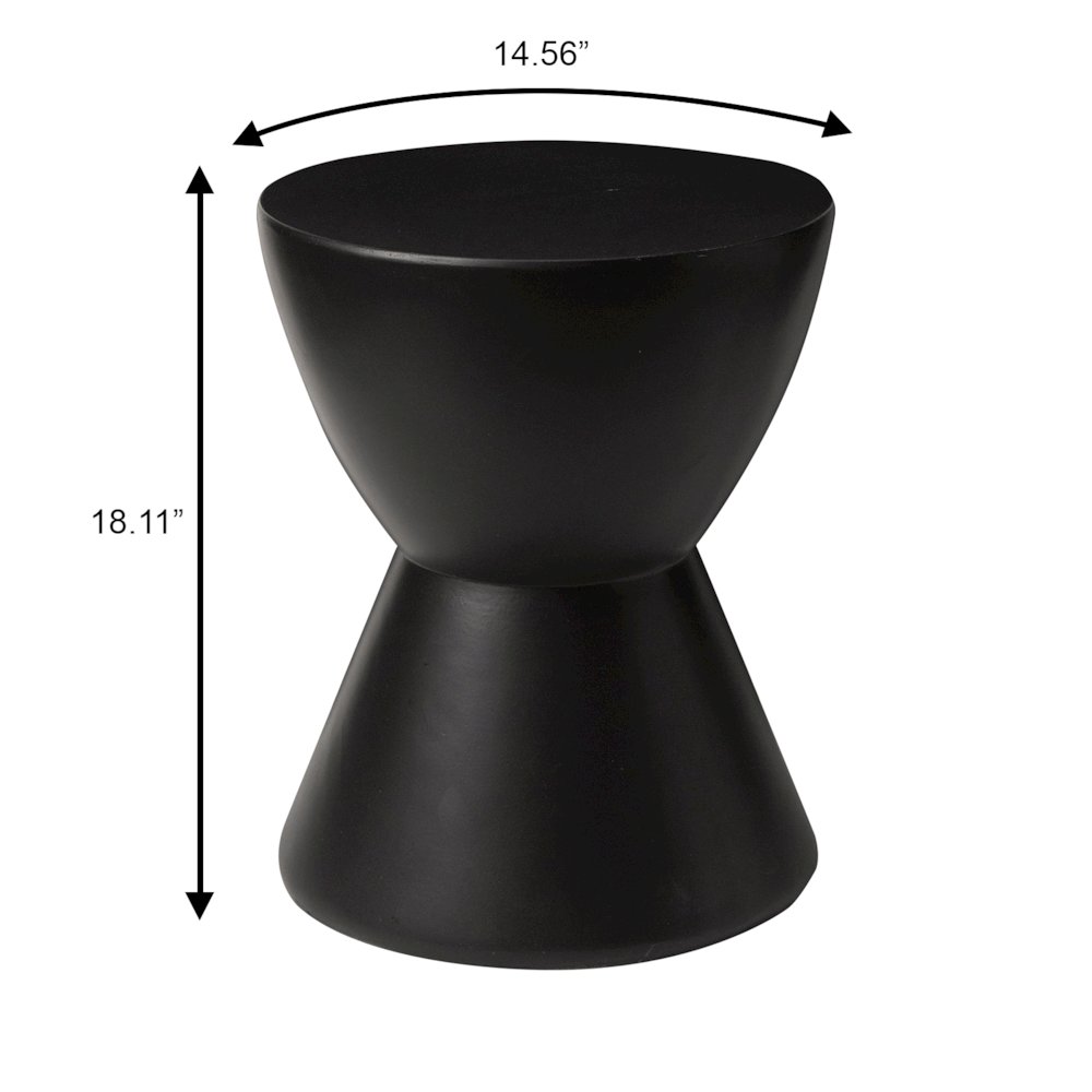 Loft Collection Fiberglass Outdoor Side Table in Black