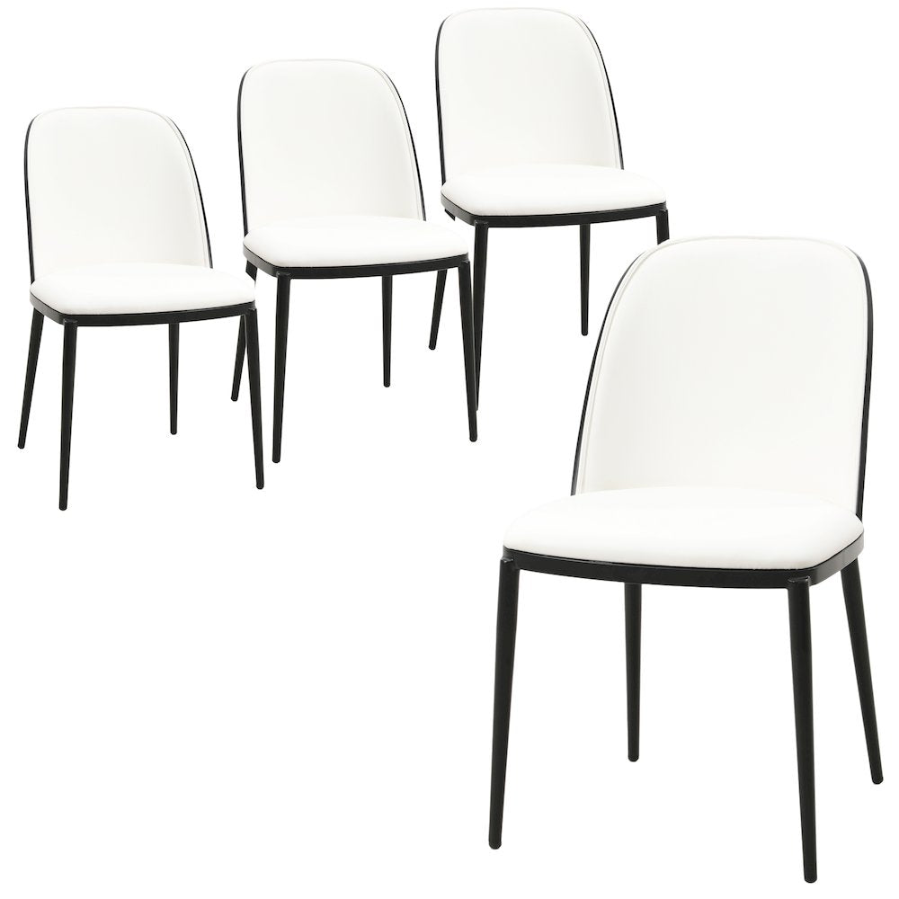 Tule Mid-Century Modern Dining Side Chair Set of 4