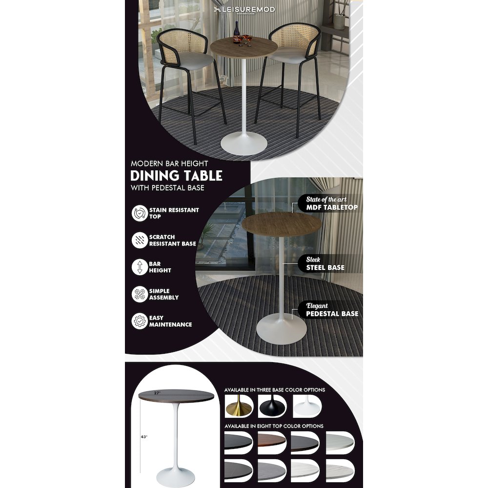 Verve Collection Modern Bar Height Table